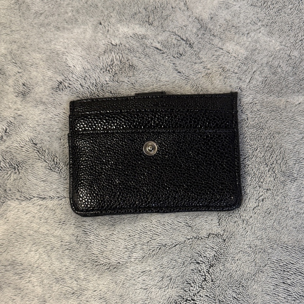 Jessica Simpson Black Pebbled Leather Cardholder - Picture 2 of 6